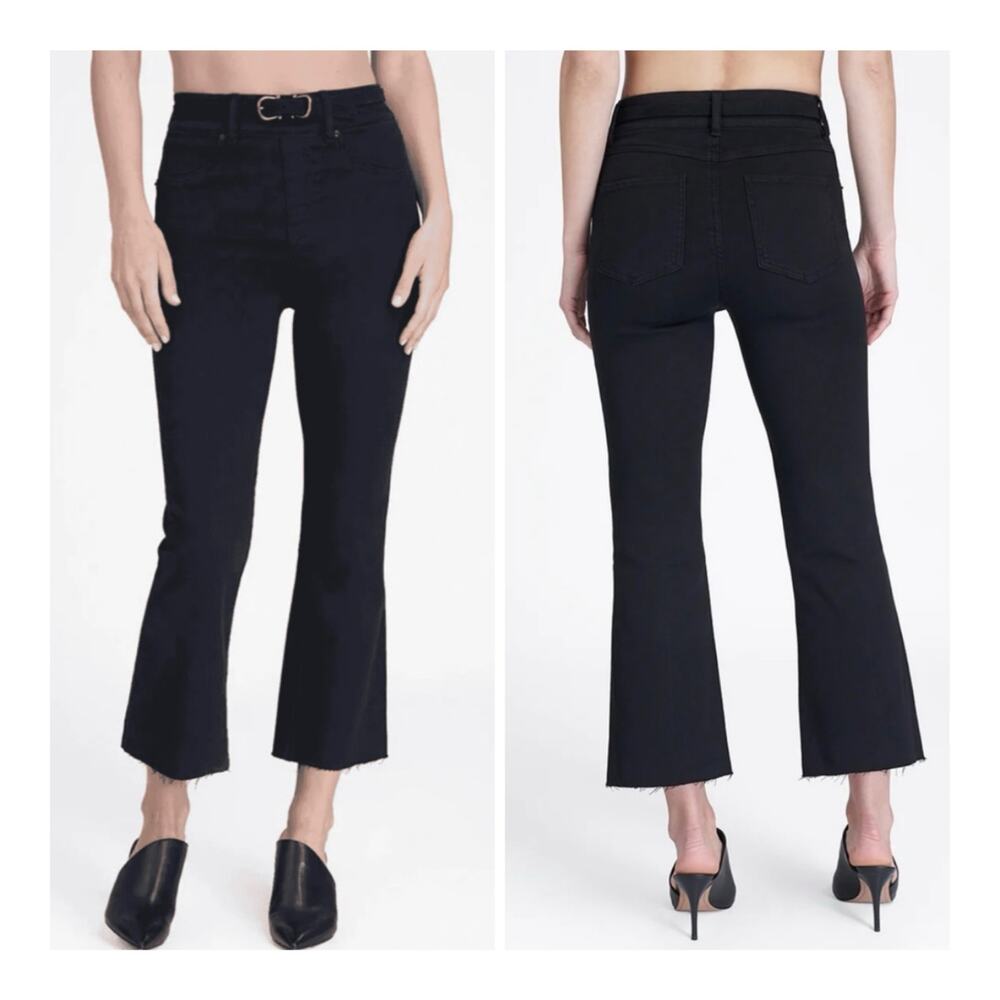 Spanx Cropped Flare Pull On Shaping Stretch Tummy Control Jeans Medium 20231R